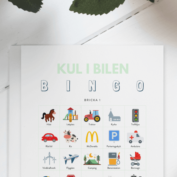 Gratis bilbingo för barn - ladda ner!